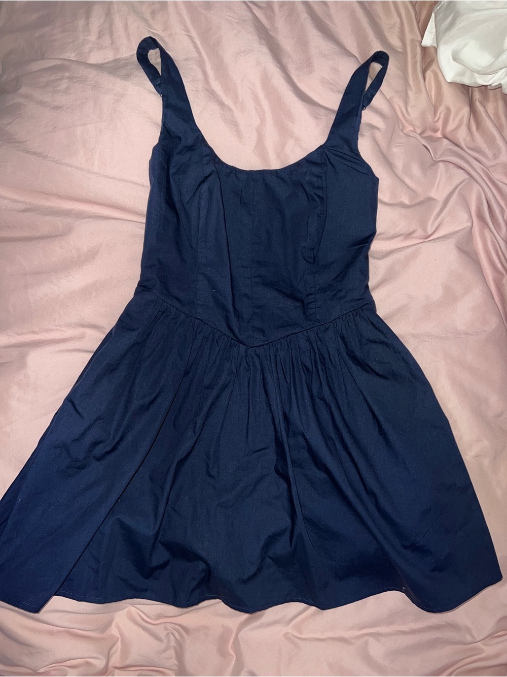 XXSP Abercrombie & Fitch Petite bra-free drop waist dress navy blue